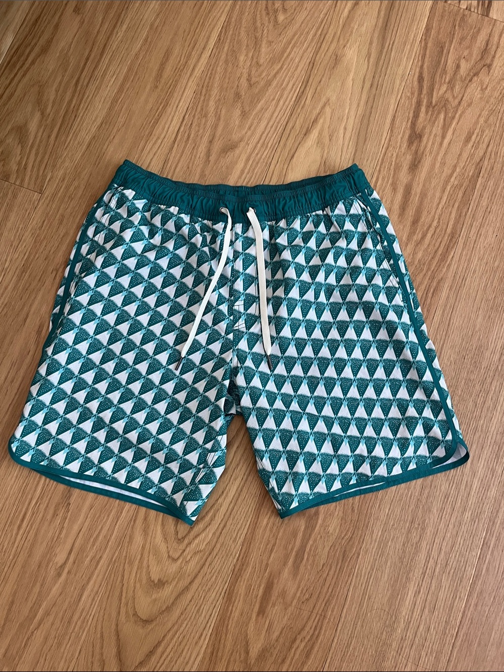 Fair Harbor Men's The Anchor-Green Triangles All Purpose Shorts size M